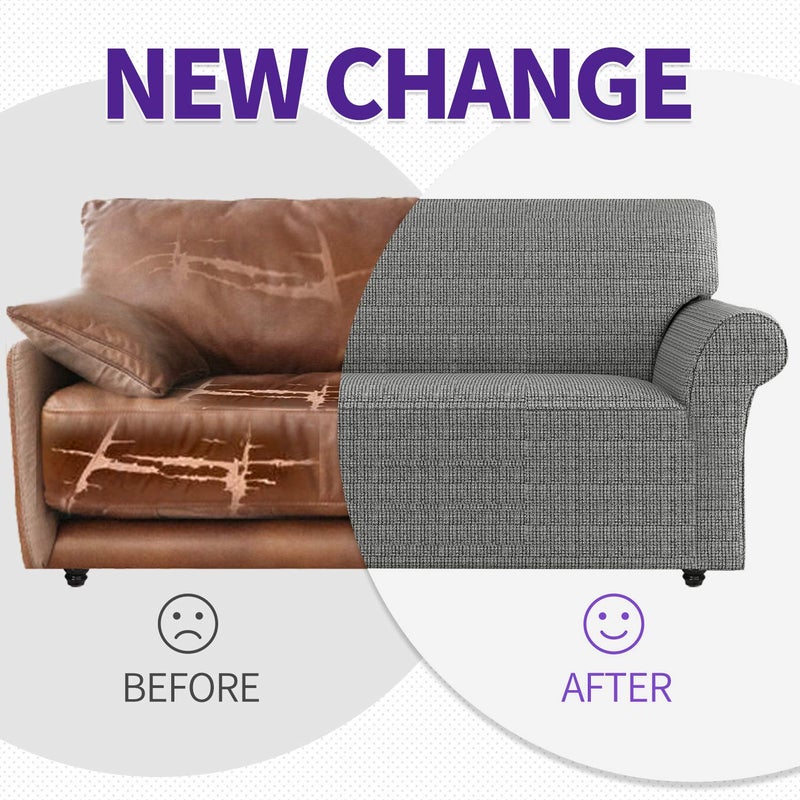 ZNSAYOTX أغطية كراسي زينسايوتي مع ذراعين لغرفة المعيشة مرنة للغاية من سباندكس صديقة للحيوانات الأليفة لحماية أثاث الكراسي (أسود وأبيض، كرسي) - Image 5